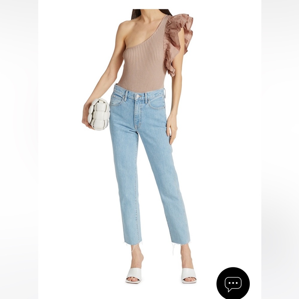 NWT SLVRLAKE Hero High-Rise Straight-Leg Jeans in skyline
